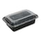Gen Food Container, 16 oz, 7.48 x 5.03 x 2.04, Black/Clear, Plastic, 150PK FCPP-BC-16RECT - alternate 2